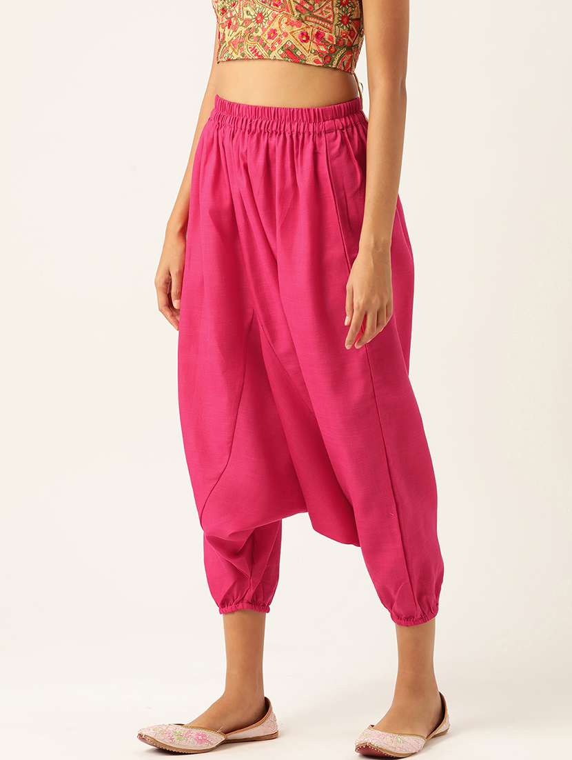 pack of 2 solid high-rise harem pants with elasticated waist - 20213180 - Standard Image - 2