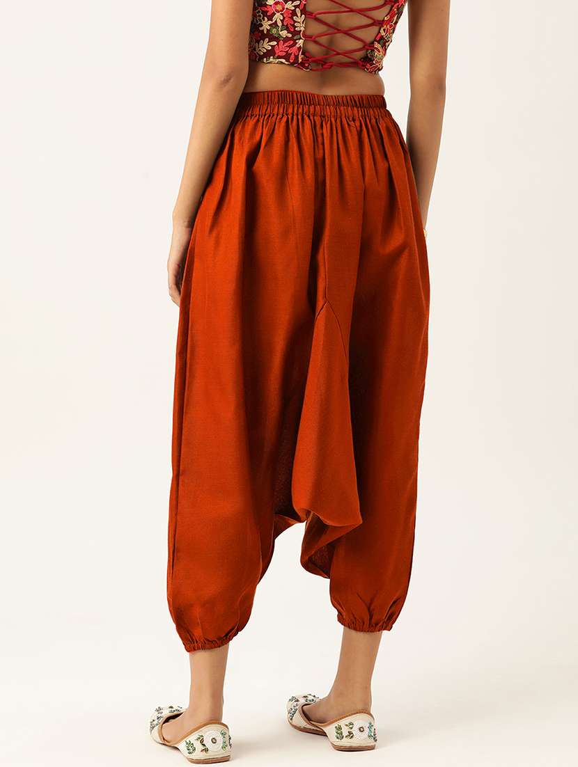 pack of 2 solid high-rise harem pants with elasticated waist - 20213181 -  Standard Image - 2