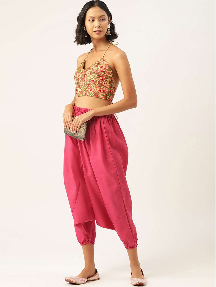 pack of 2 solid high-rise harem pants with elasticated waist - 20213185 - Standard Image - 7