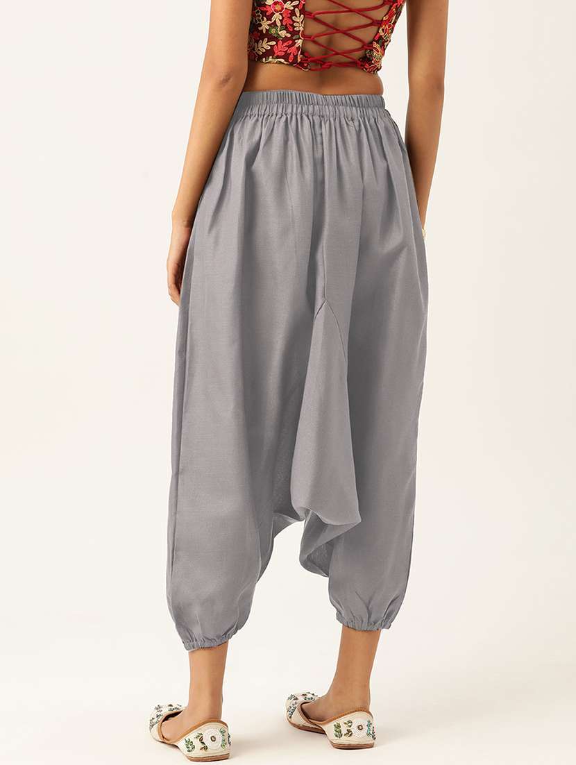 pack of 2 solid high-rise harem pants with elasticated waist - 20213193 -  Standard Image - 2