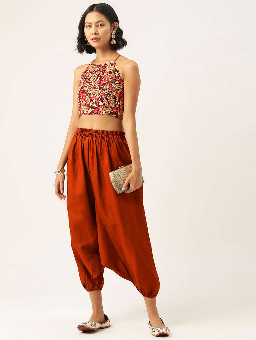 pack of 2 solid high-rise harem pants with elasticated waist - 20213195 -  Standard Image - 7