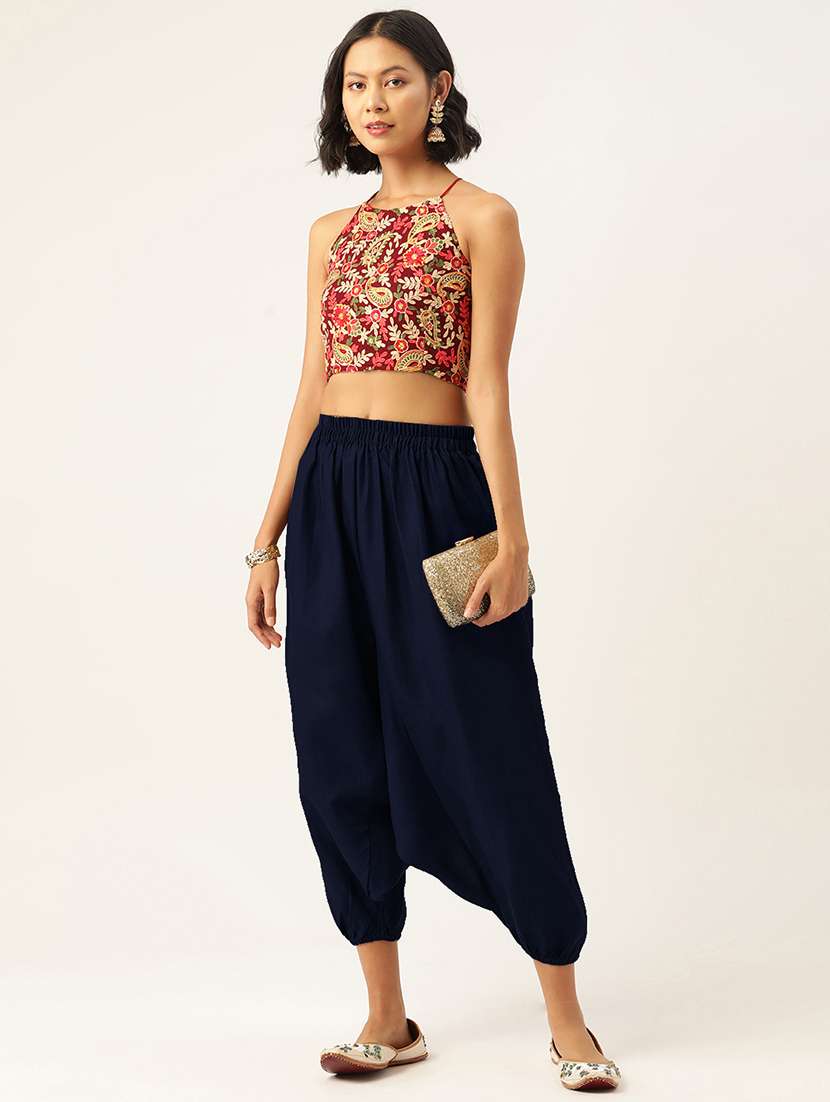 pack of 2 solid high-rise harem pants with elasticated waist - 20213200 -  Standard Image - 7