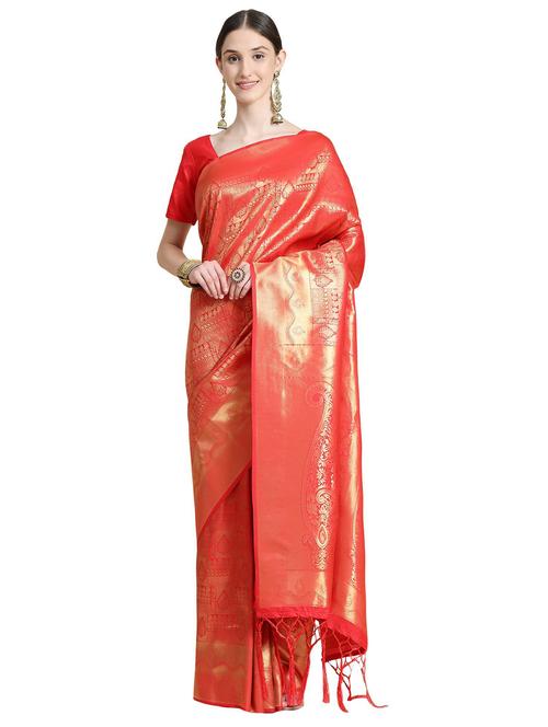 women's banarasi saree with blouse - 20214372 - Standard Image - 0