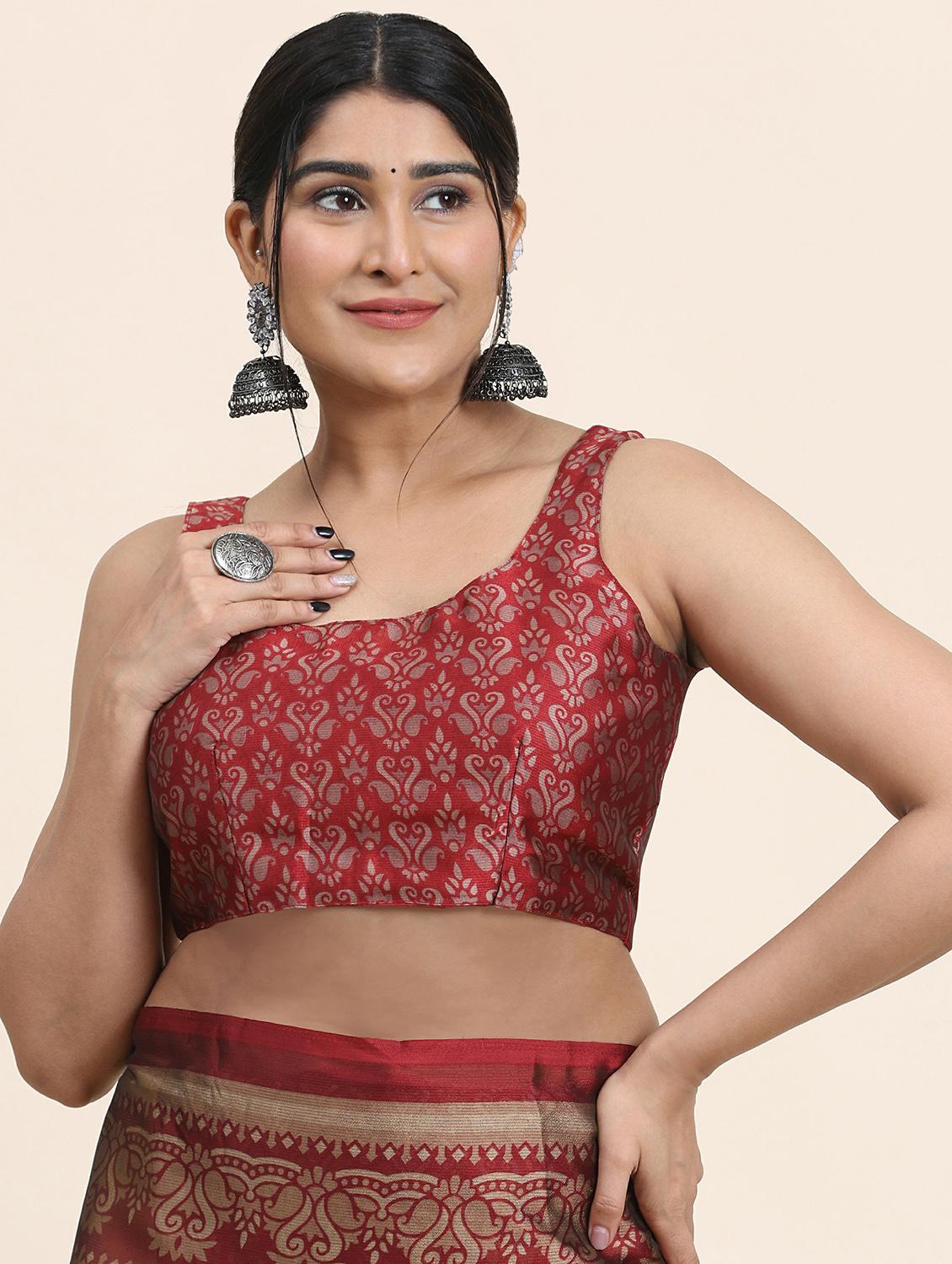 women's printed green colored saree with blouse - 20214379 - Standard Image - 2