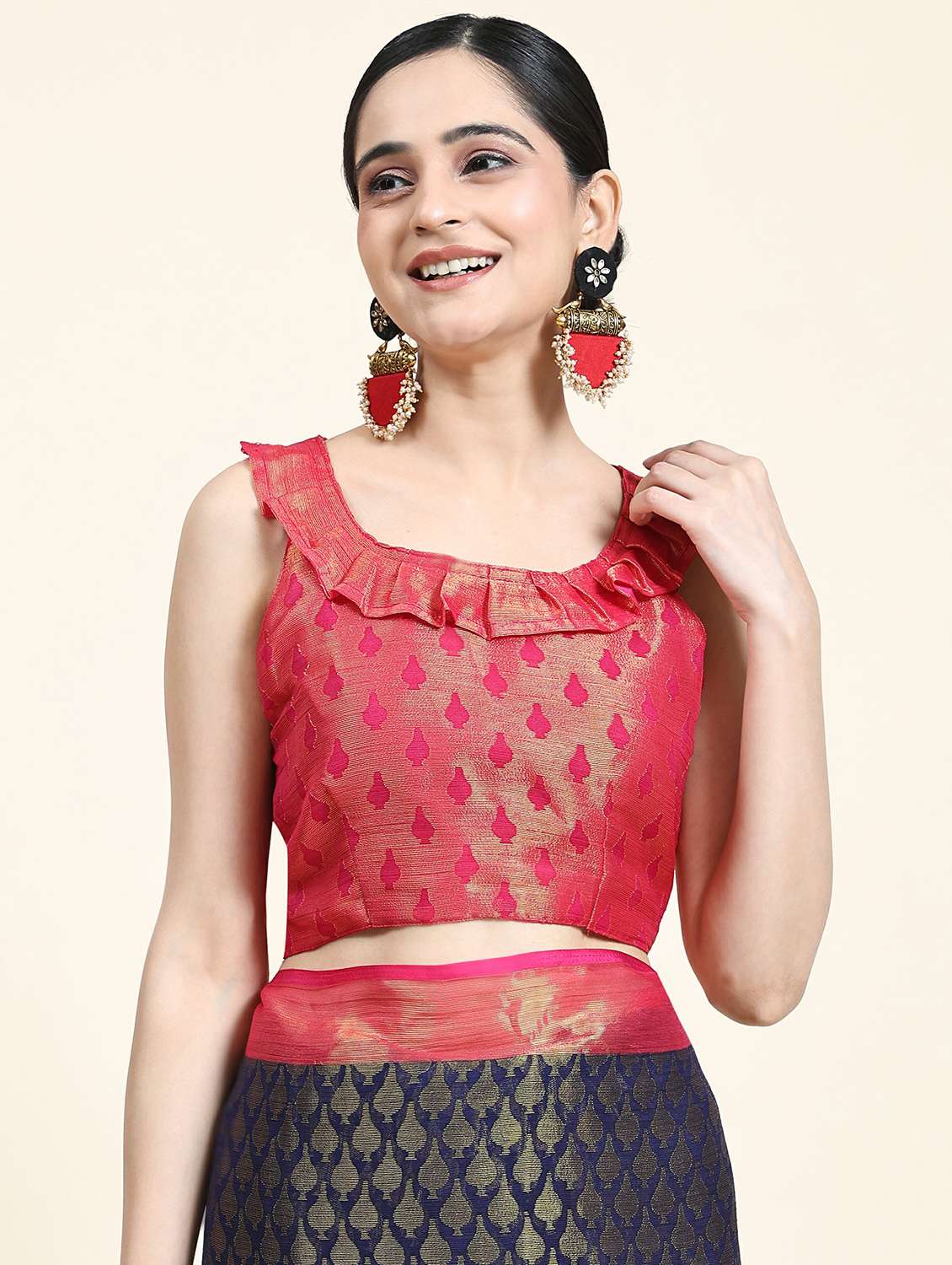 women's banarasi saree with blouse - 20214381 - Standard Image - 2