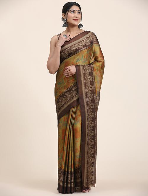 women's printed multi colored saree with blouse - 20214426 - Standard Image - 0