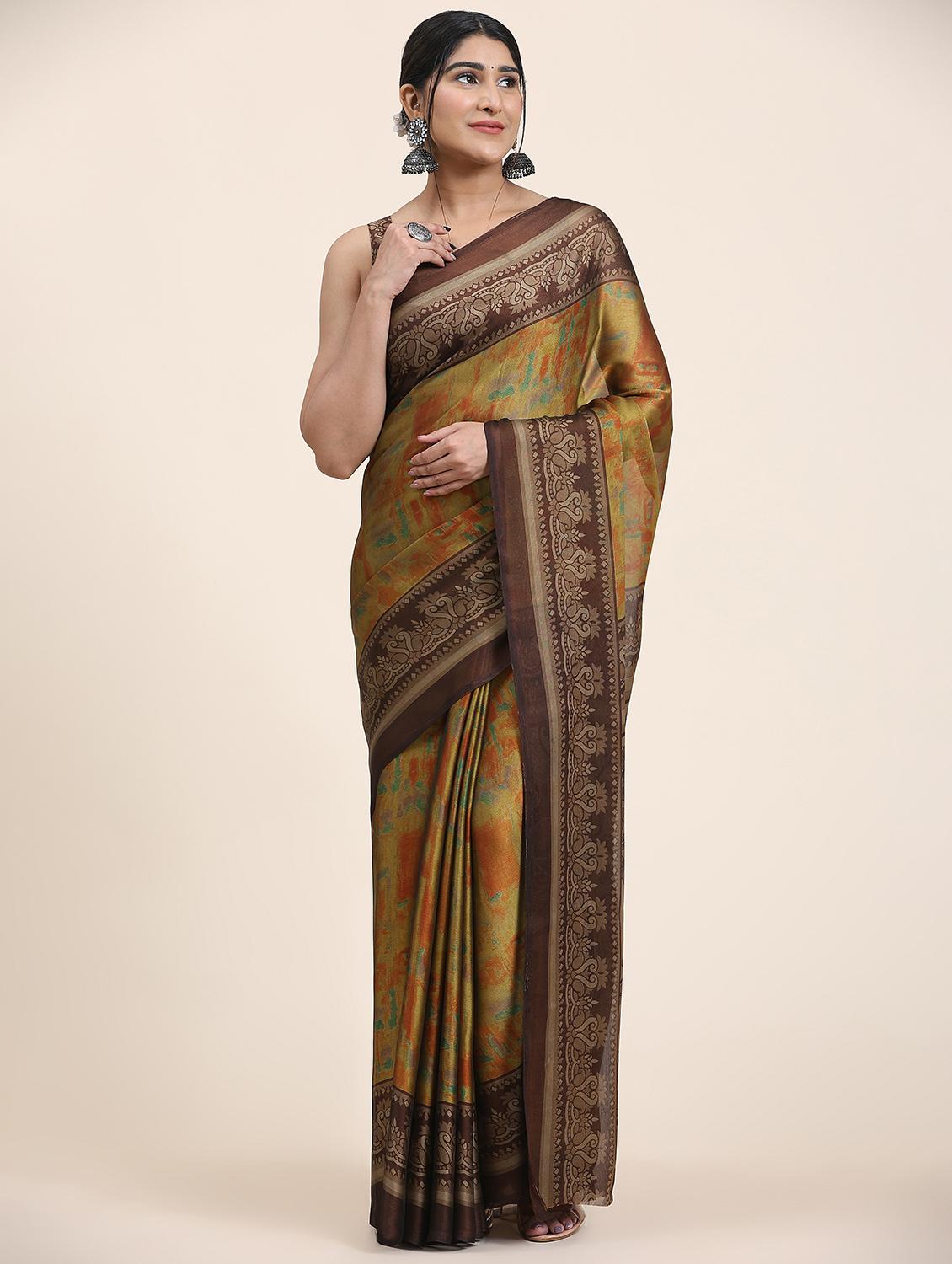 women's printed multi colored saree with blouse - 20214426 - Zoom Image - 0