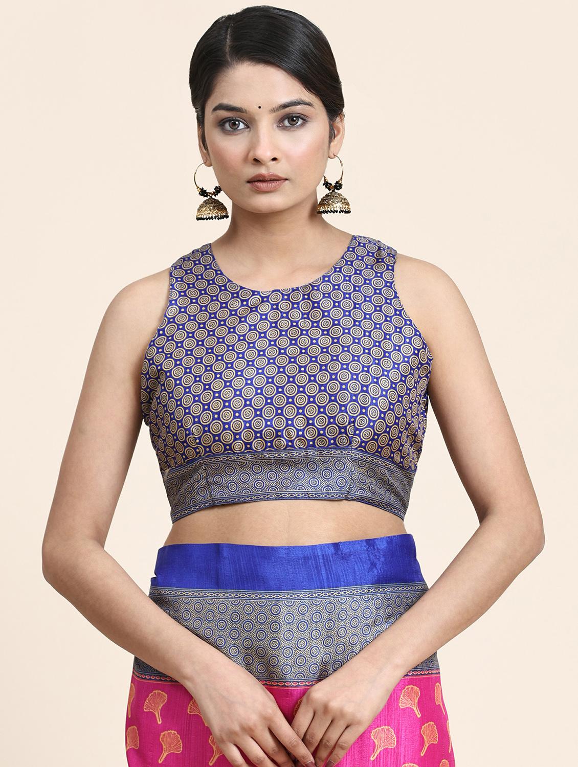 women printed saree with blouse - 20214427 - Standard Image - 2
