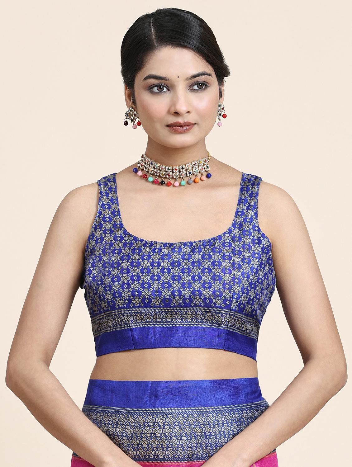 women's paisley pink colored saree with blouse - 20214453 - Standard Image - 2