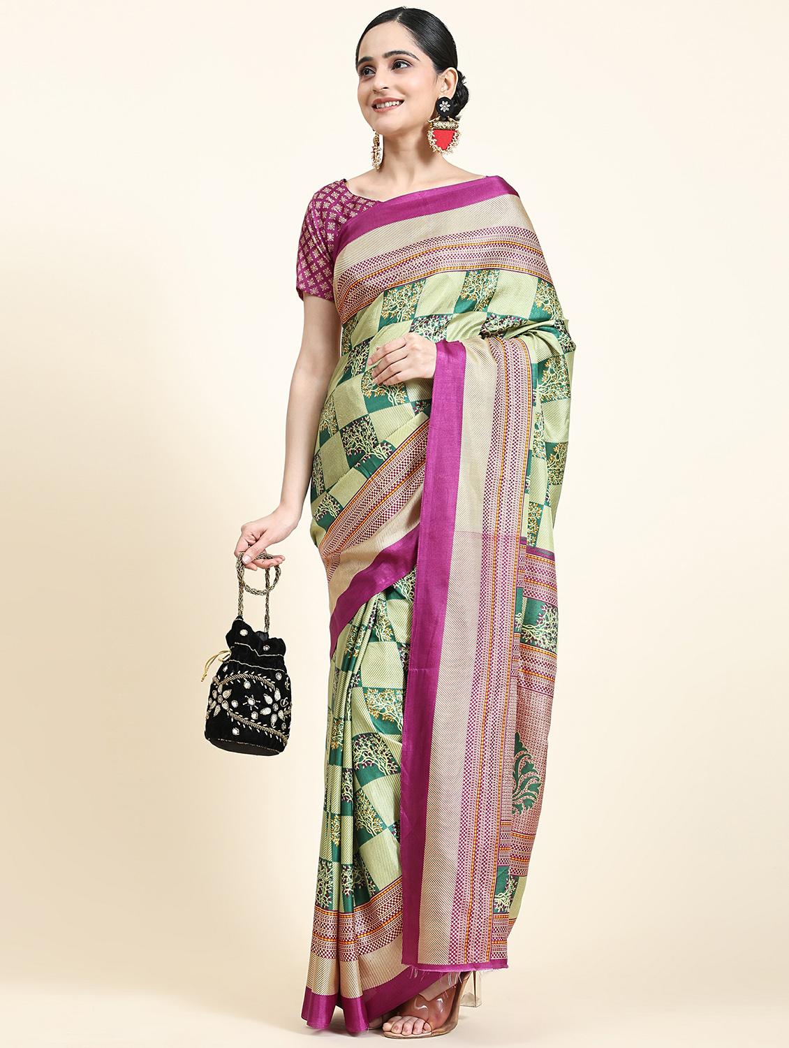 women's printed multi colored saree with blouse - 20214470 - Zoom Image - 0