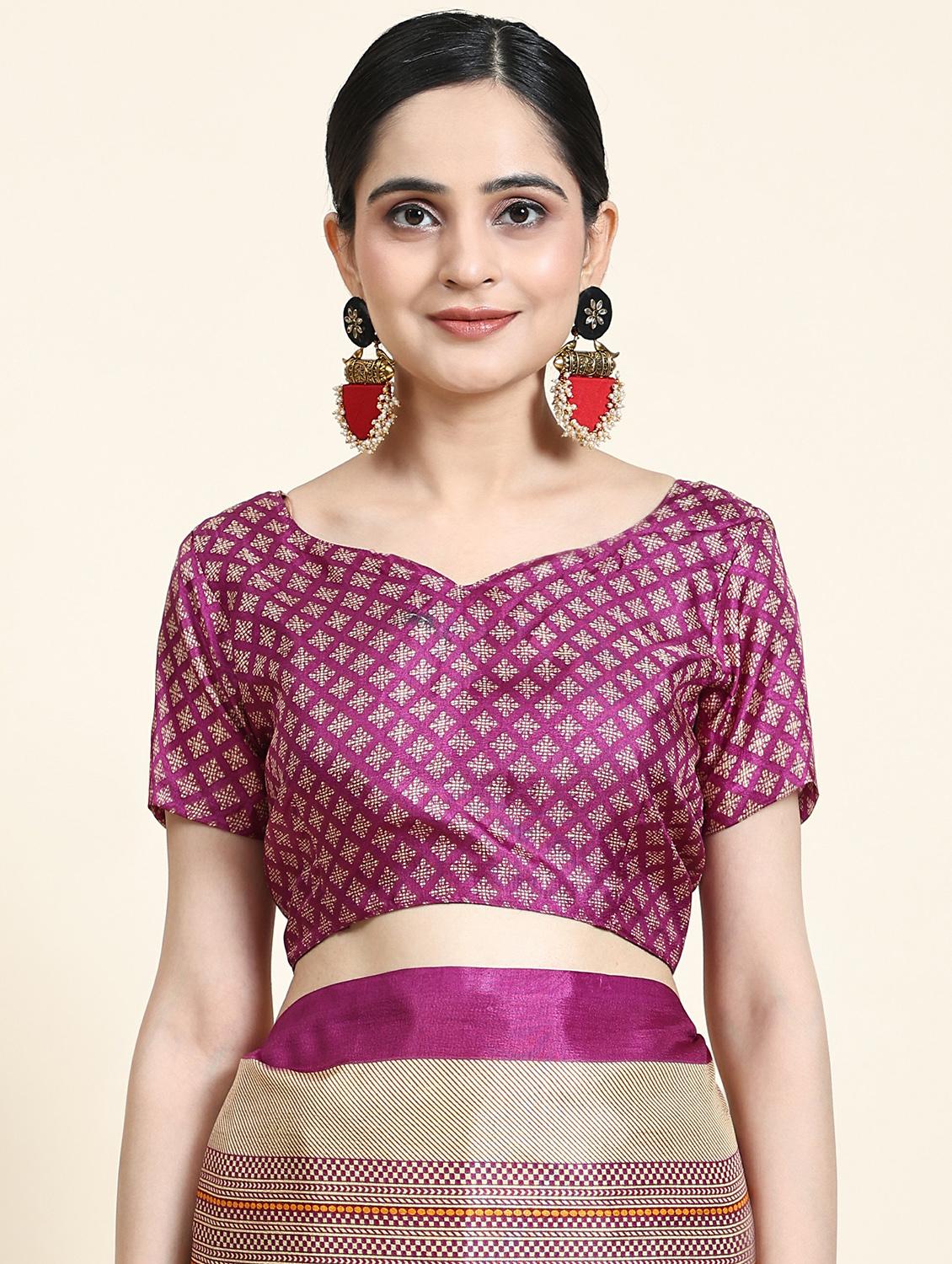 women's printed multi colored saree with blouse - 20214470 - Standard Image - 2