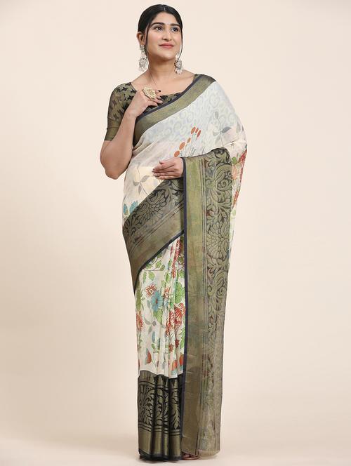 women's self design black colored saree with blouse - 20214479 - Standard Image - 0