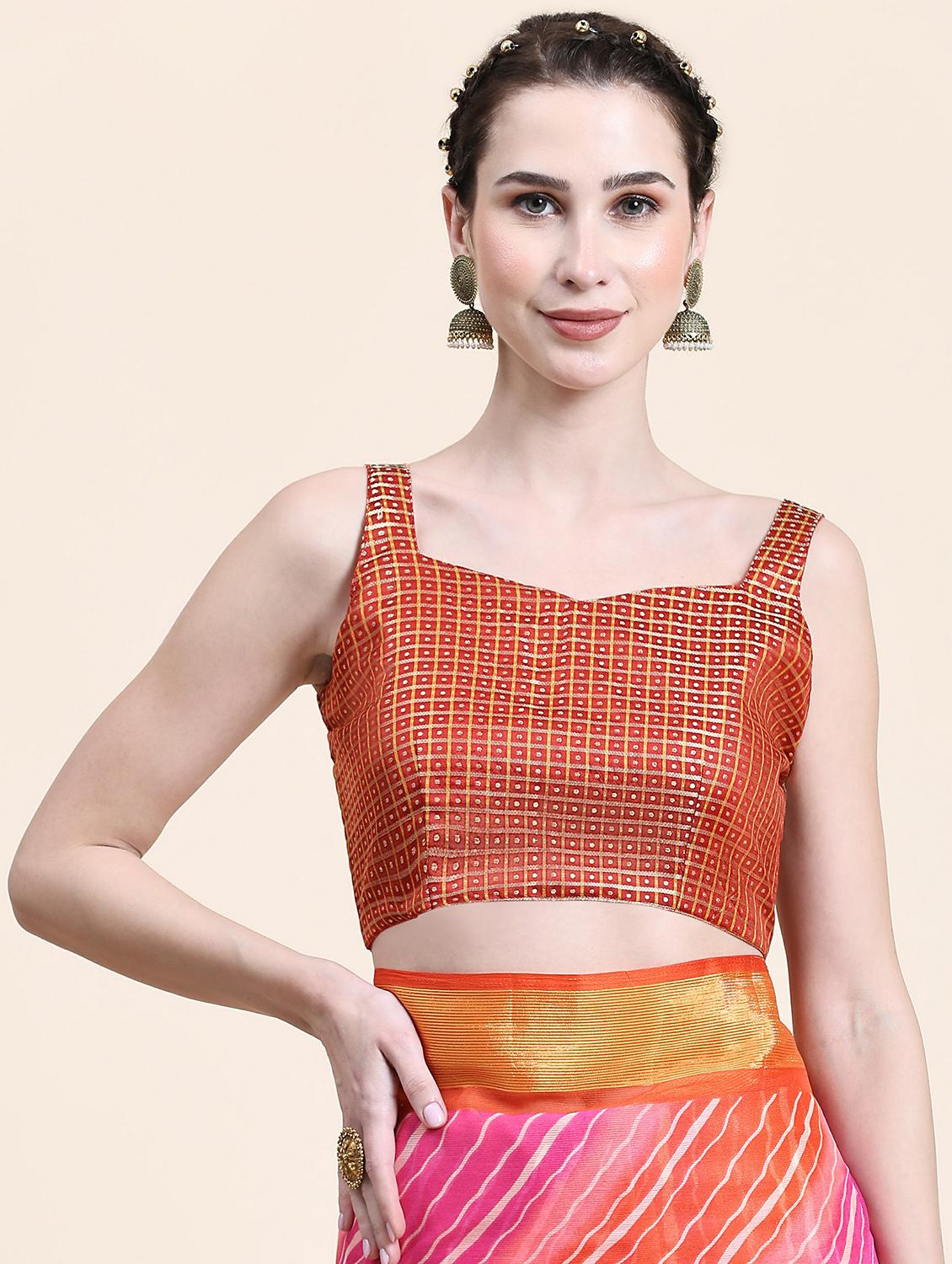 women's leheriya multi colored saree with blouse - 20214498 - Standard Image - 2