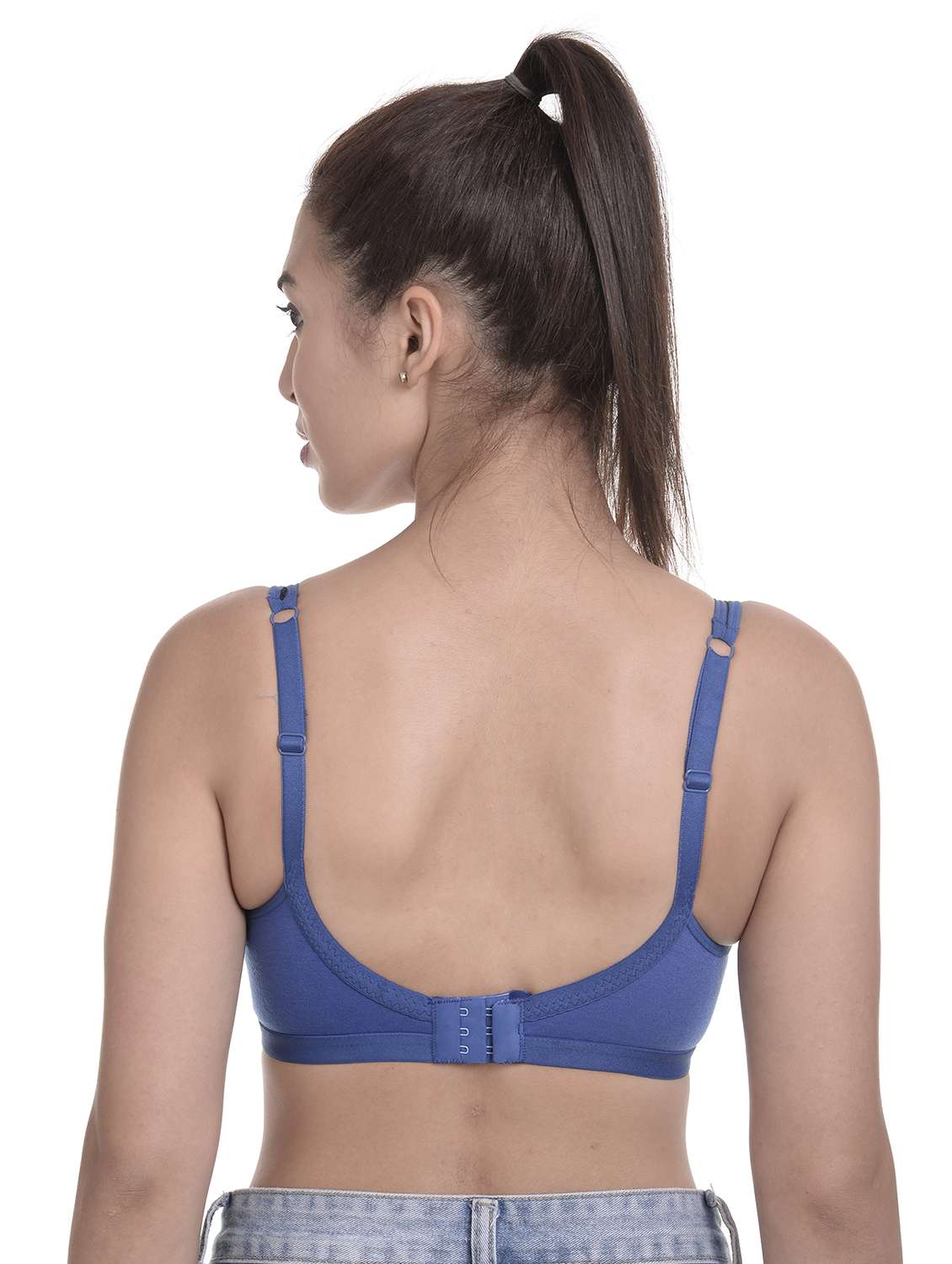 blue cotton blend sports bra - 20214638 -  Standard Image - 2