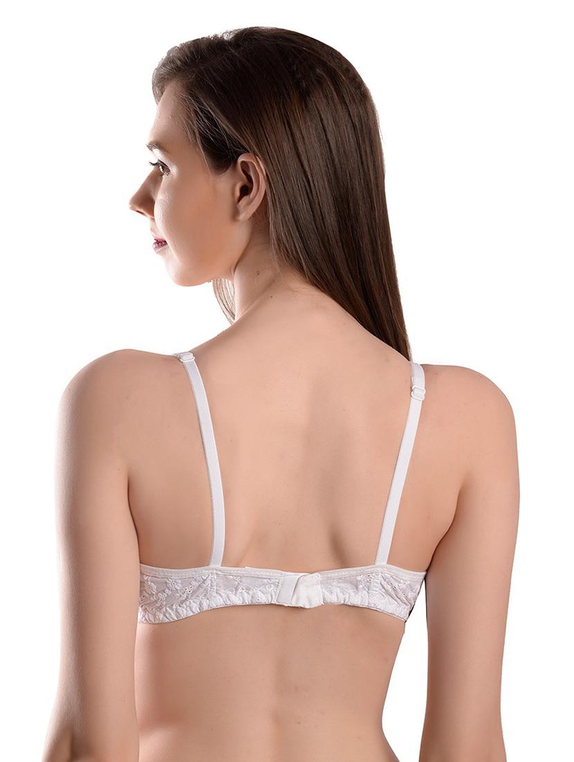 white cotton blend sports bra - 20214685 - Standard Image - 2