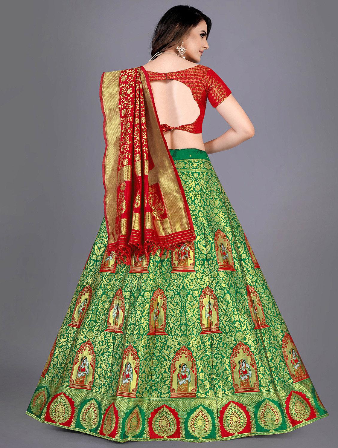 self design panelled lehenga choli set with dupatta - 20214727 - Standard Image - 2