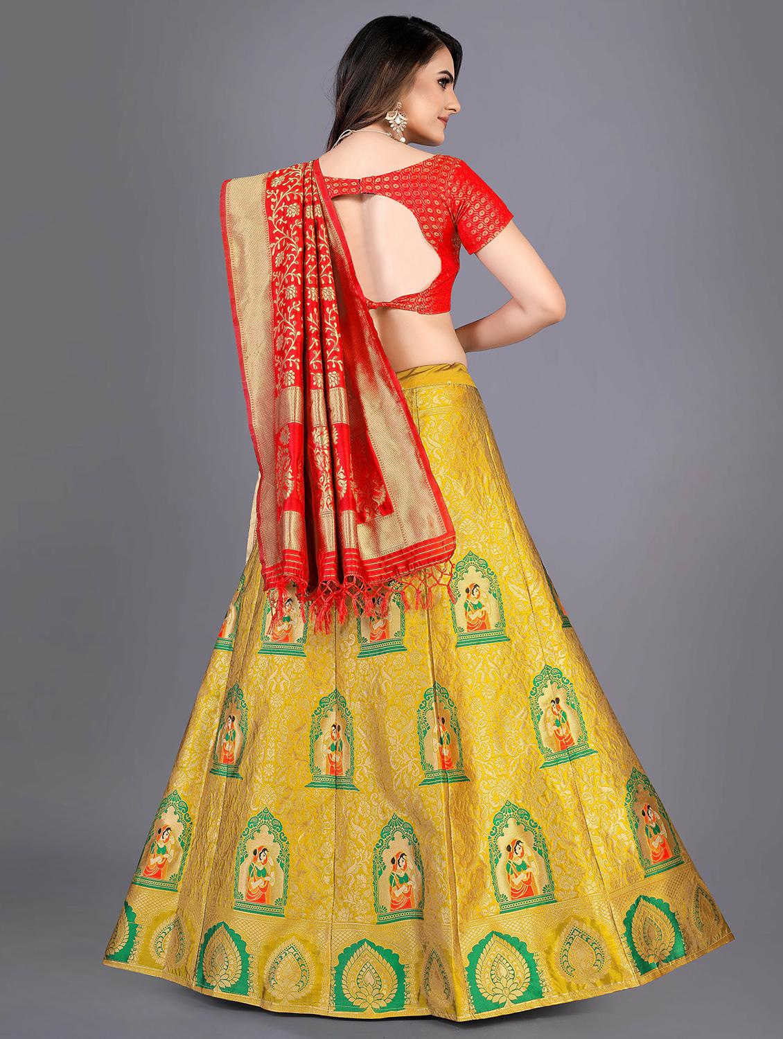 self design panelled lehenga choli set with dupatta - 20214729 - Standard Image - 2