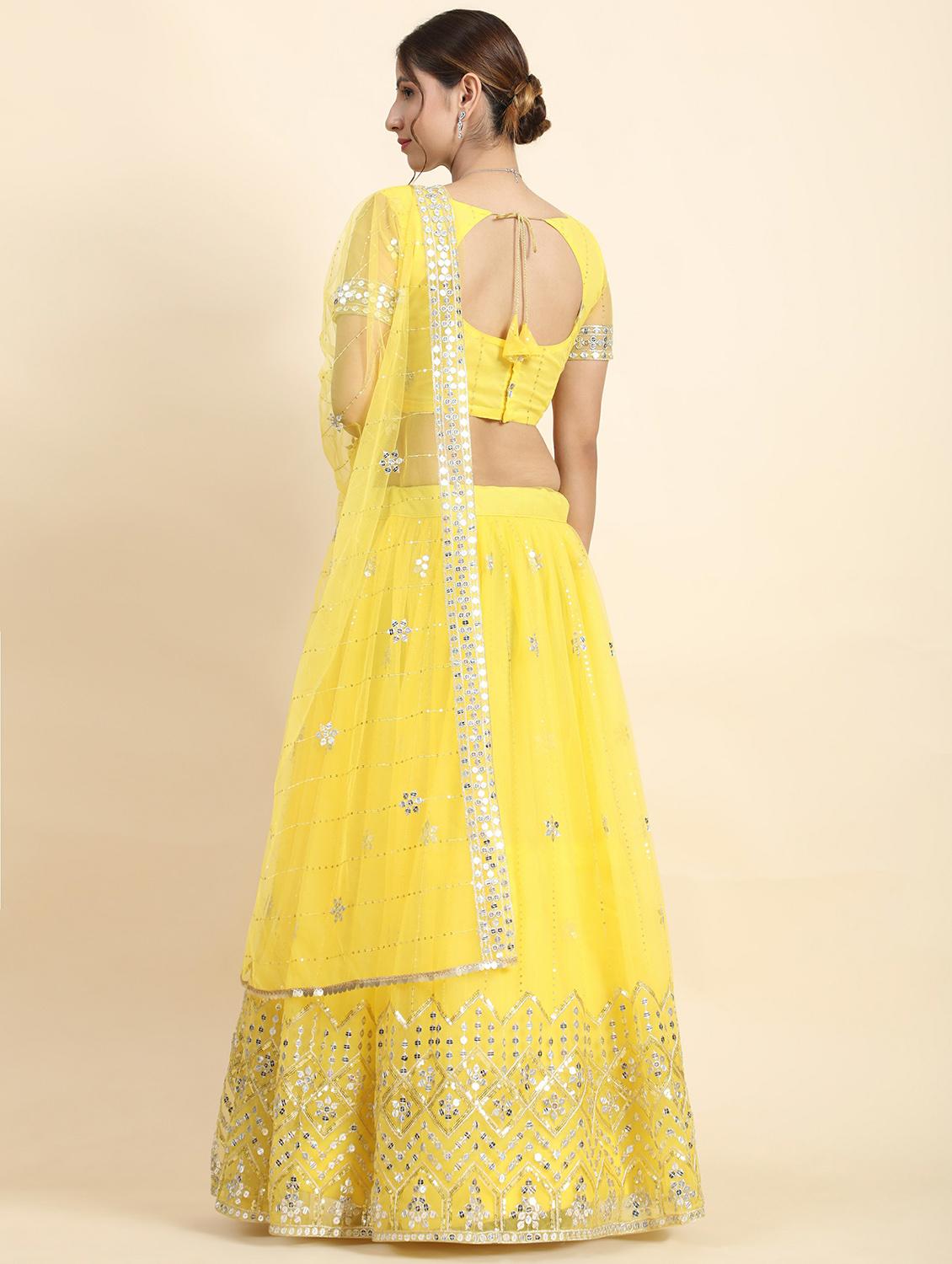 embroidered flared lehenga choli set with dupatta - 20214763 - Standard Image - 2