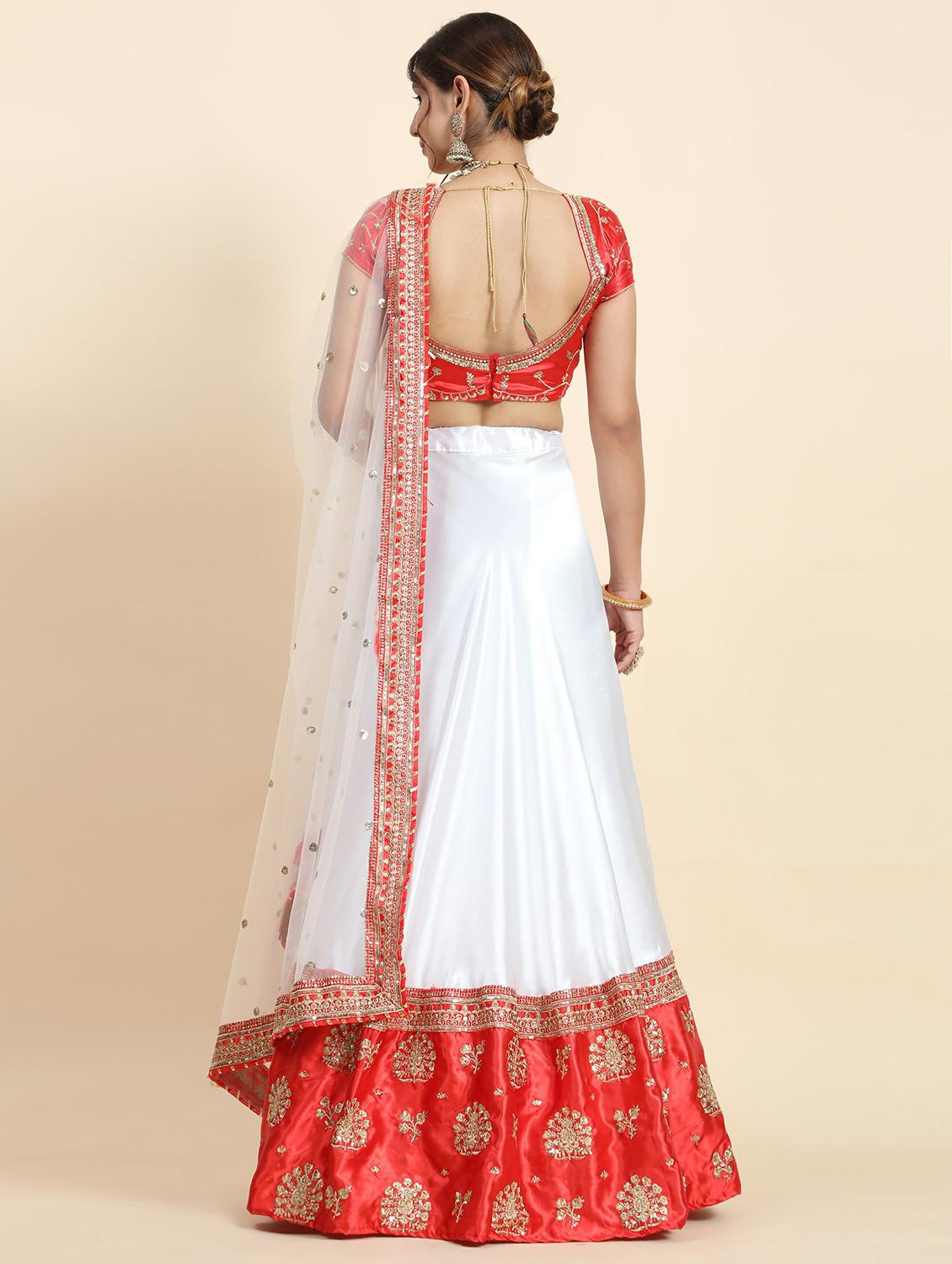 embroidered flared lehenga choli set with dupatta - 20214764 - Standard Image - 2