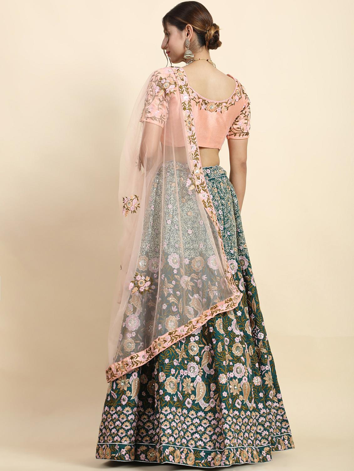 embroidered panelled lehenga choli set with dupatta - 20214765 - Standard Image - 2
