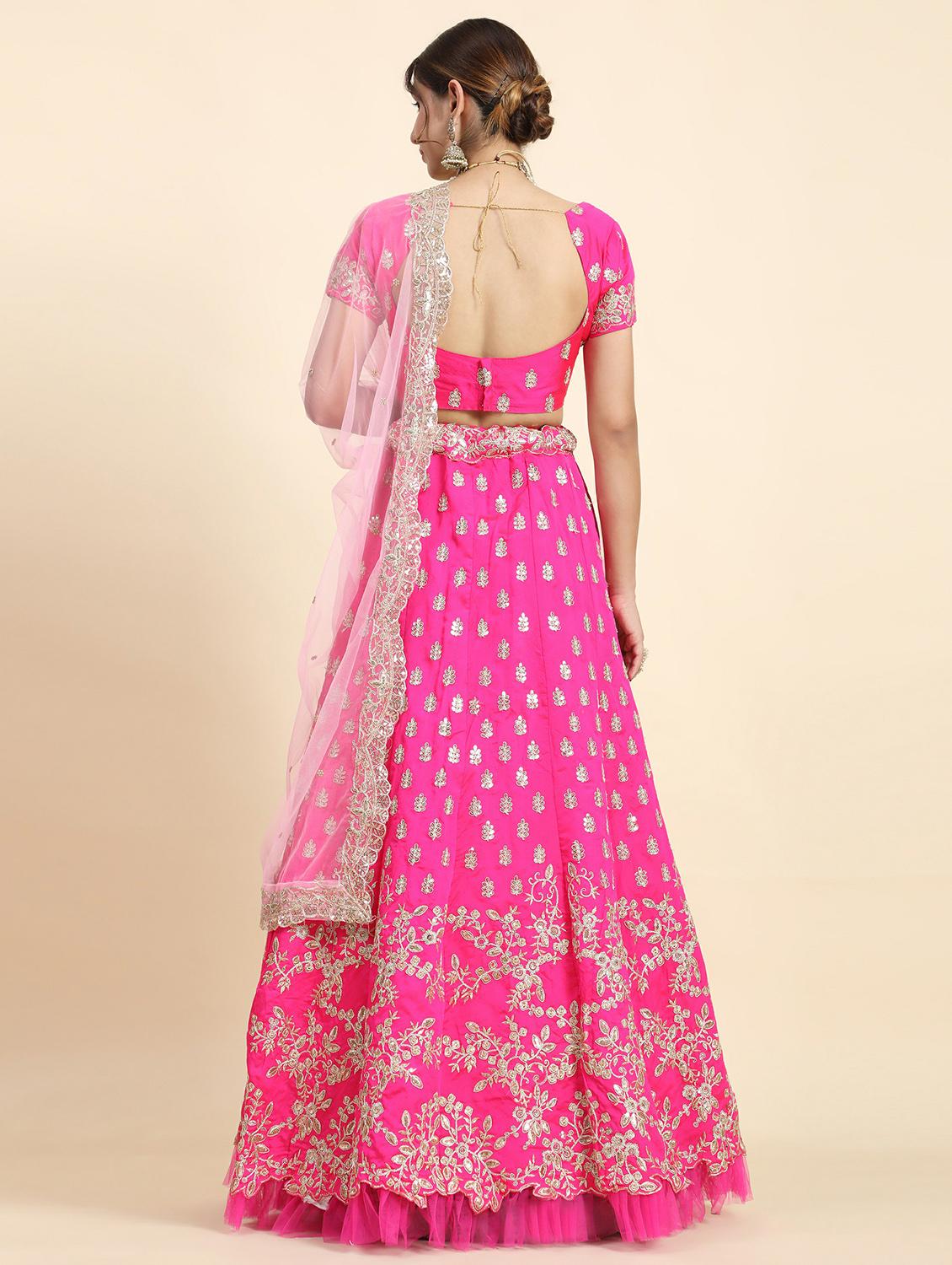 embroidered flared lehenga choli set with dupatta - 20214767 - Standard Image - 2