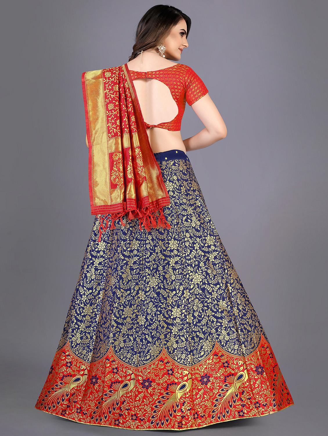 banarasi lehenga choli with dupatta set - 20214775 - Standard Image - 2