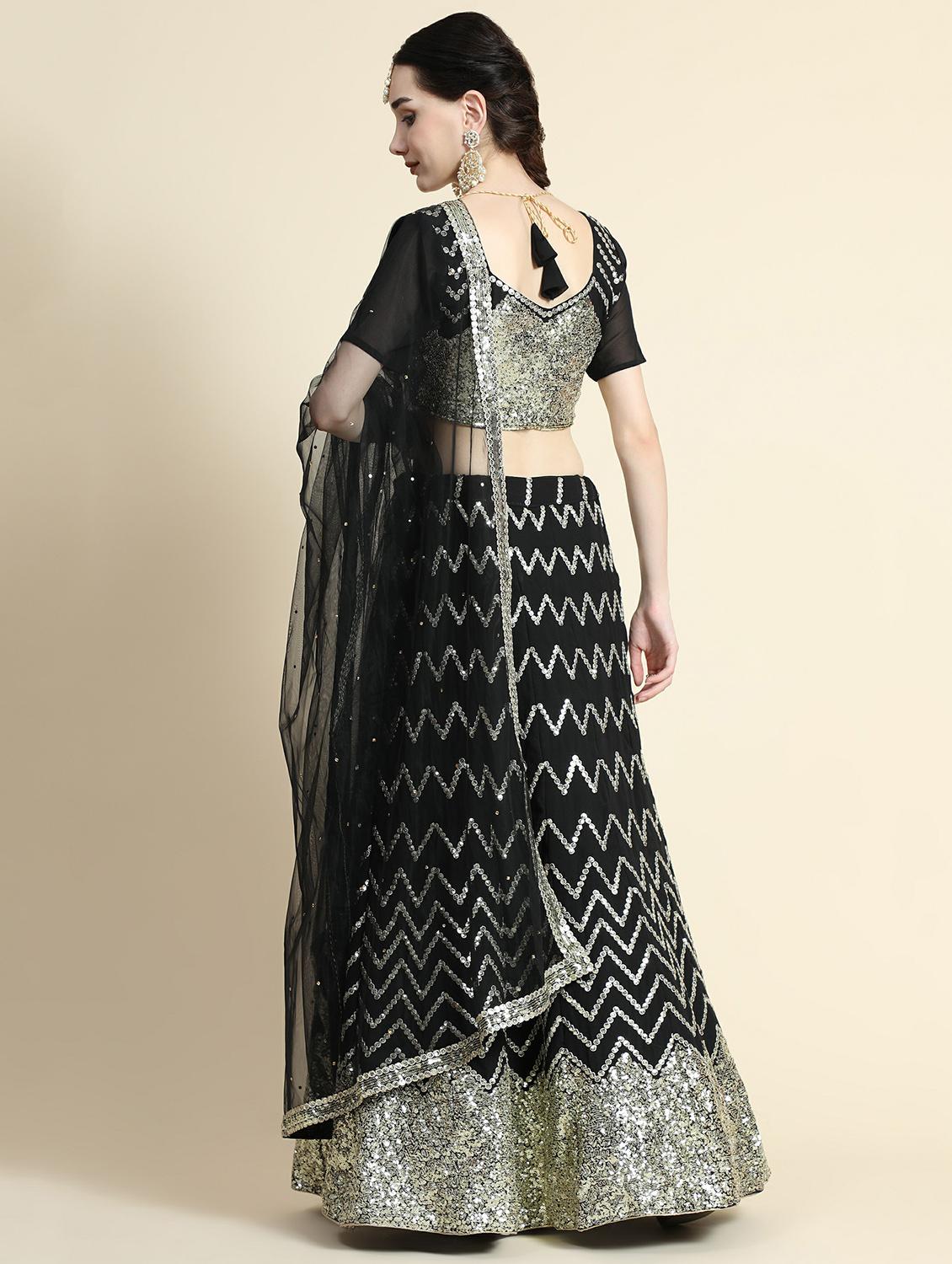 embroidered panelled lehenga choli set with dupatta - 20214782 - Standard Image - 2