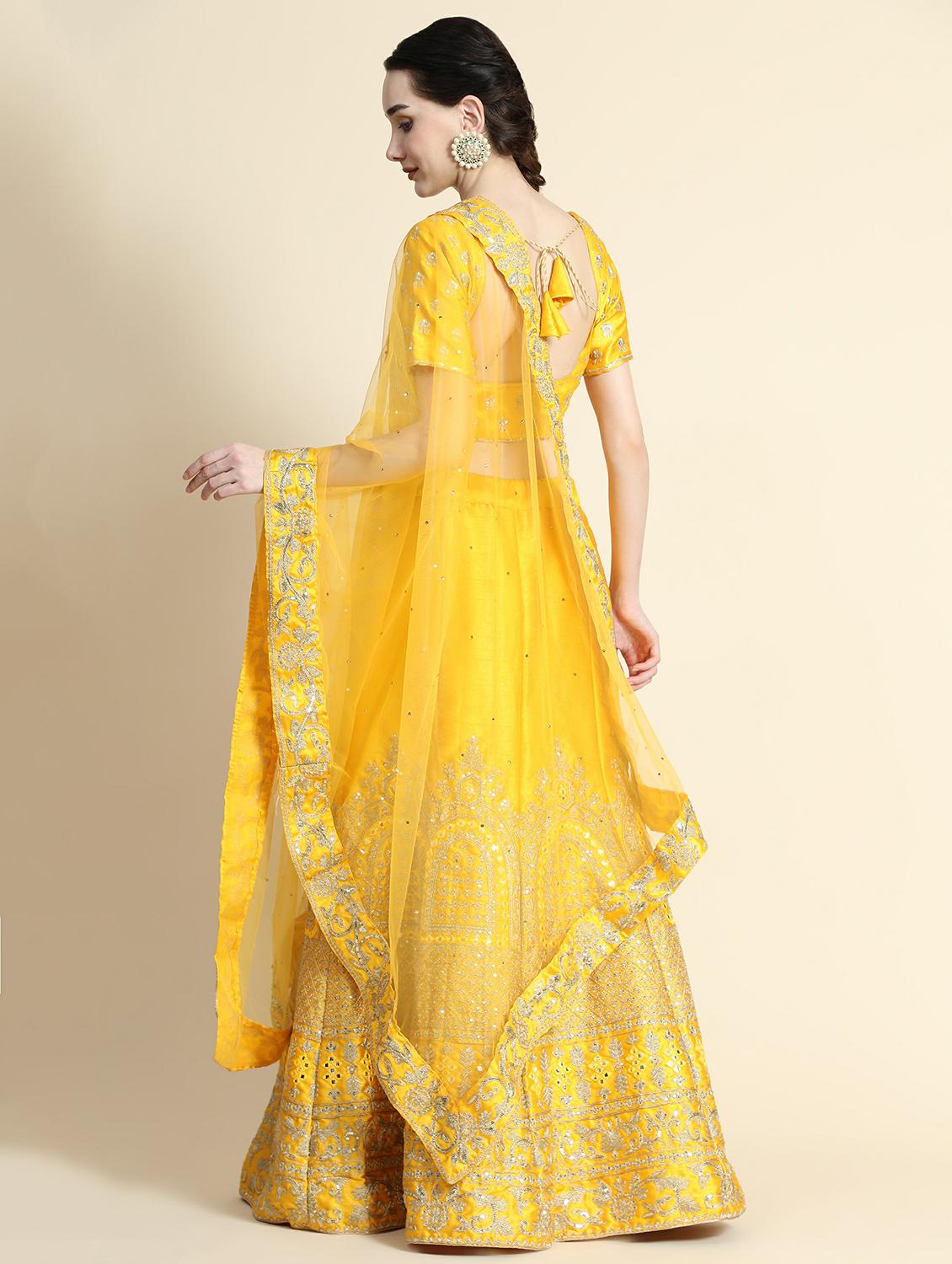 embroidered panelled lehenga choli set with dupatta - 20214784 - Standard Image - 2