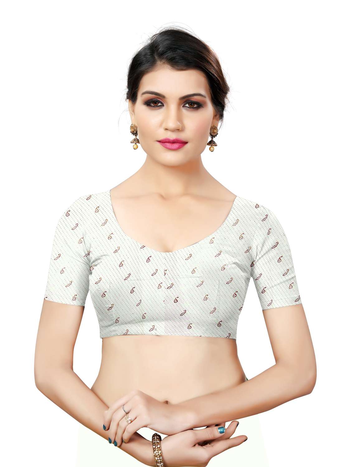 women's floral white colored saree with blouse - 20215699 - Standard Image - 2
