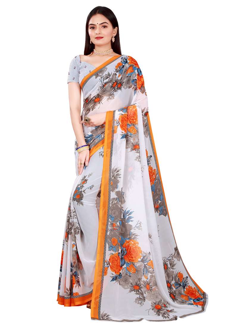 women's printed multi colored saree with blouse - 20216533 -  Standard Image - 2