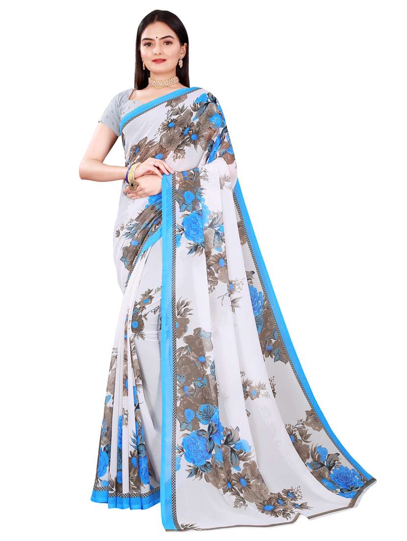 women's printed multi colored saree with blouse - 20216546 -  Standard Image - 2