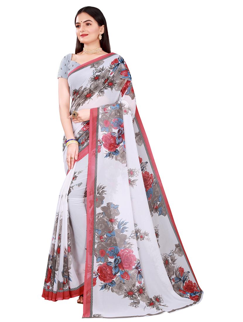 women's printed multi colored saree with blouse - 20216579 - Standard Image - 2