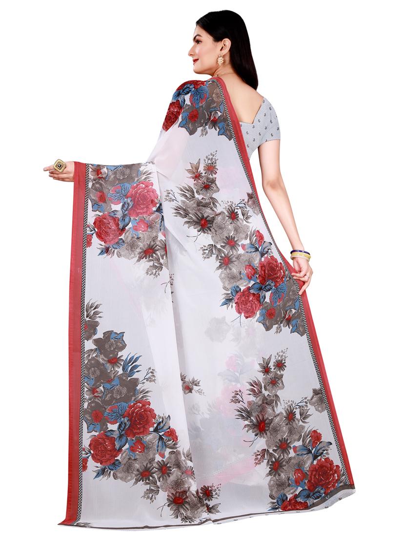 pack of 2 printed georgette saree with blouse - 20216591 - Standard Image - 2