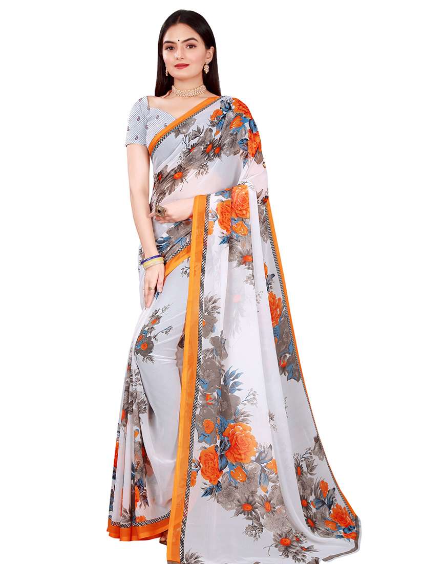 women's floral multi colored saree with blouse - 20217732 -  Standard Image - 2