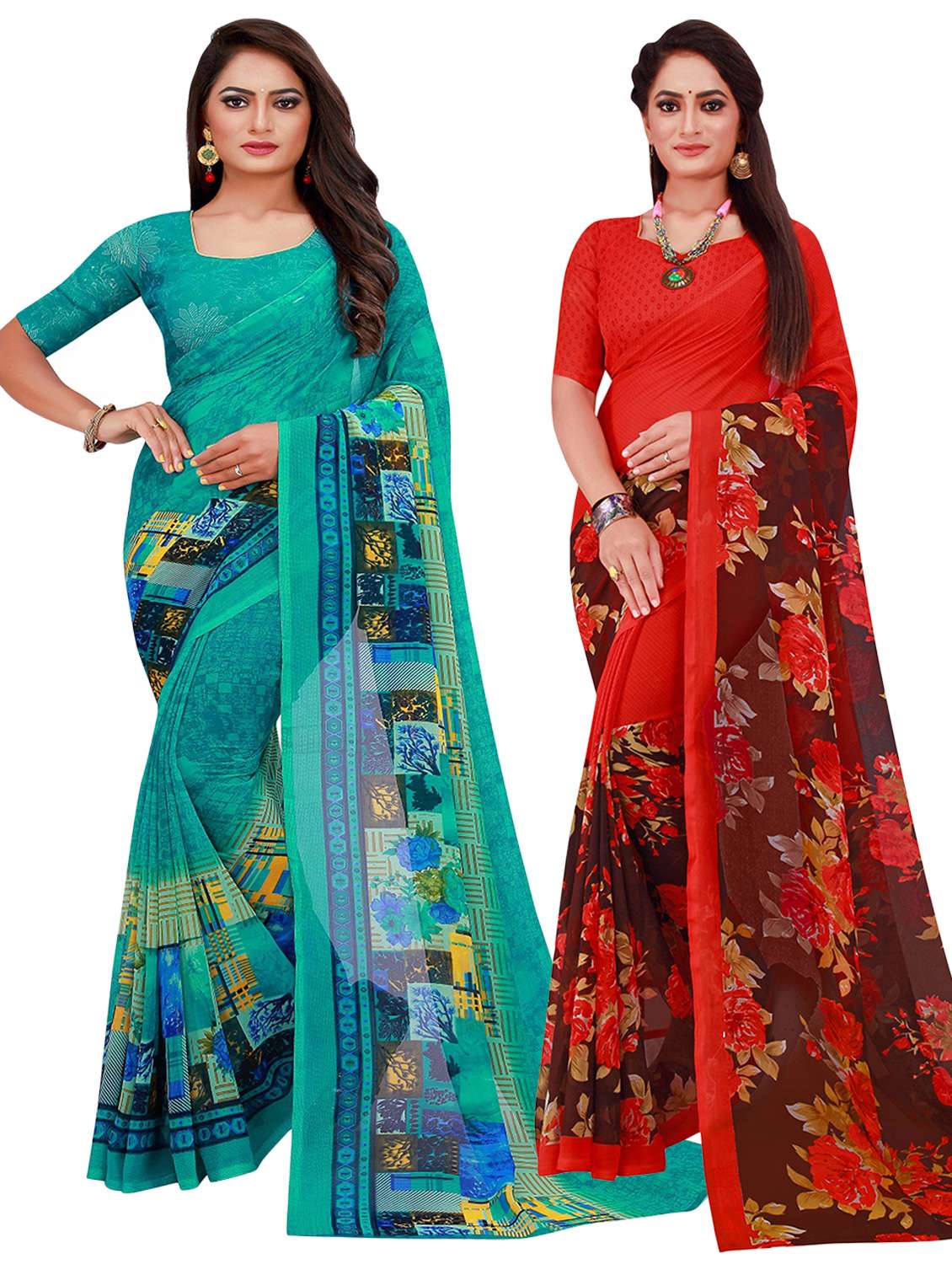 women's saree combo with blouse