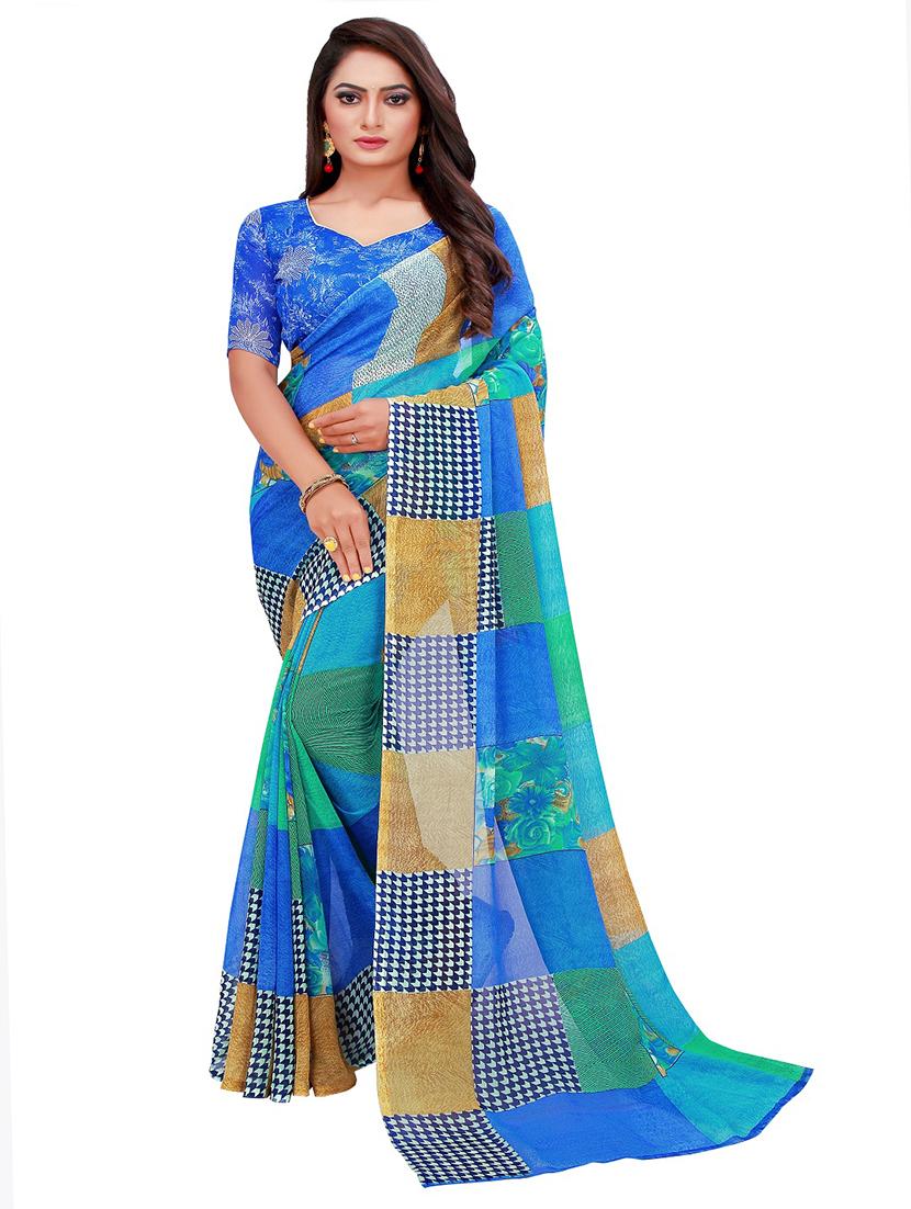 pack of 2 floral printed saree - 20219298 - Standard Image - 2