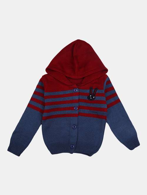 blue & maroon acrylic blend sweater - 20220851 -  Standard Image - 0