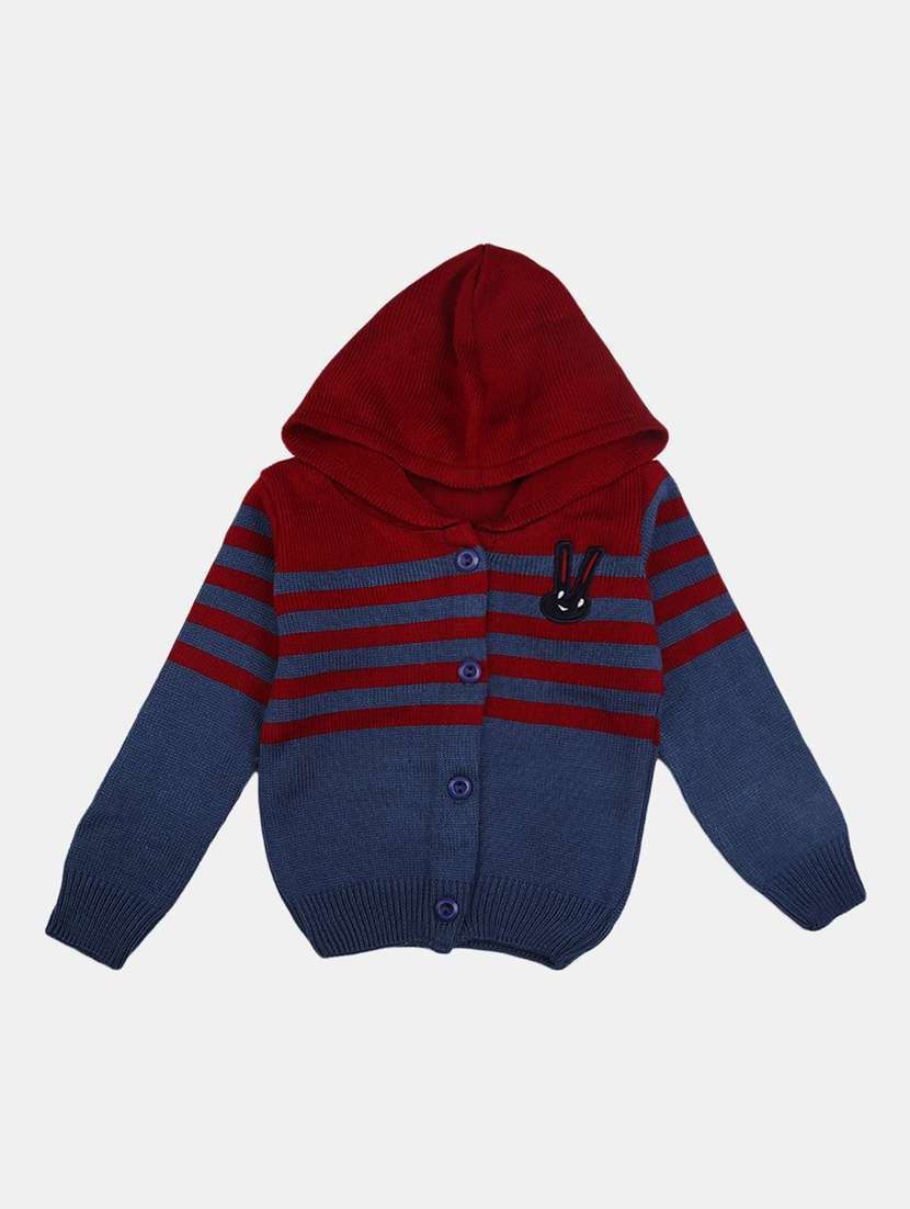 blue & maroon acrylic blend sweater - 20220851 -  Zoom Image - 0