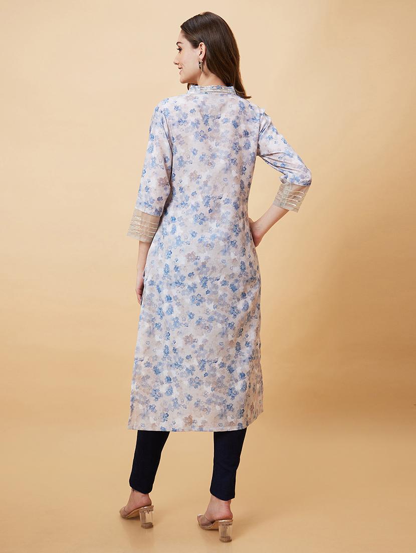multicolored floral printed straight kurta - 20221131 - Standard Image - 2