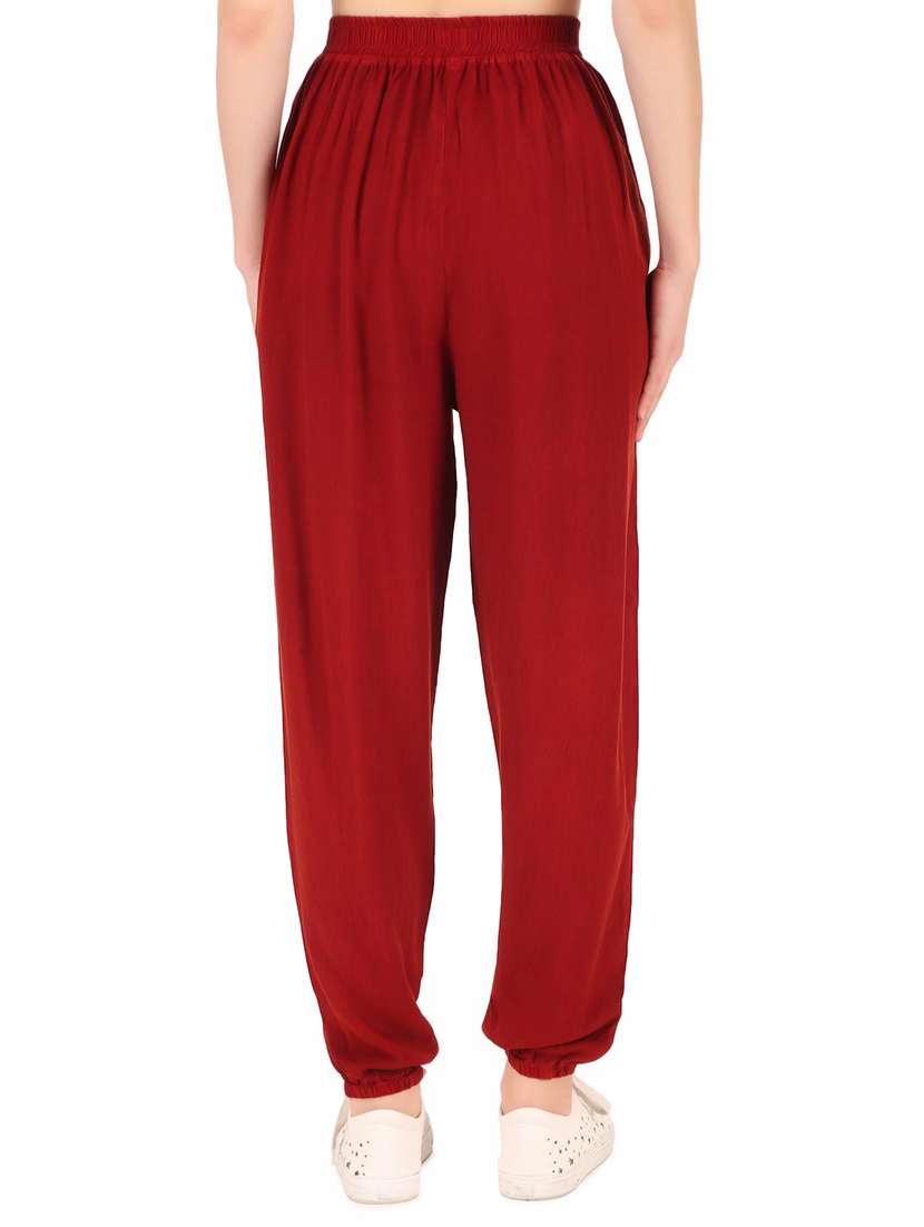 red solids harem pant trousers - 20221190 -  Standard Image - 2