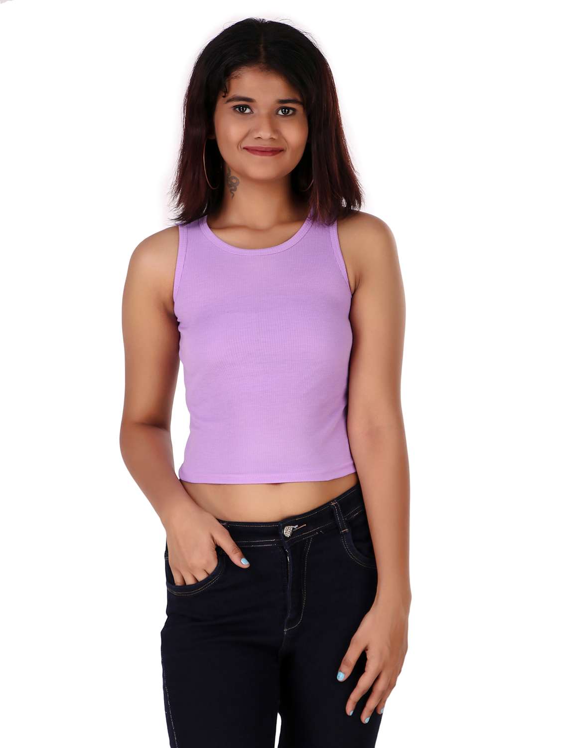 girls round neck tank