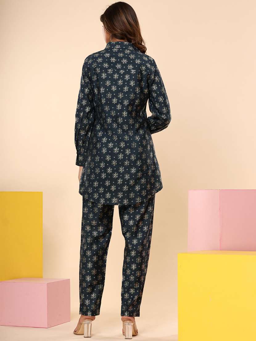 blue floral printed co-ord sets - 20223093 -  Standard Image - 2