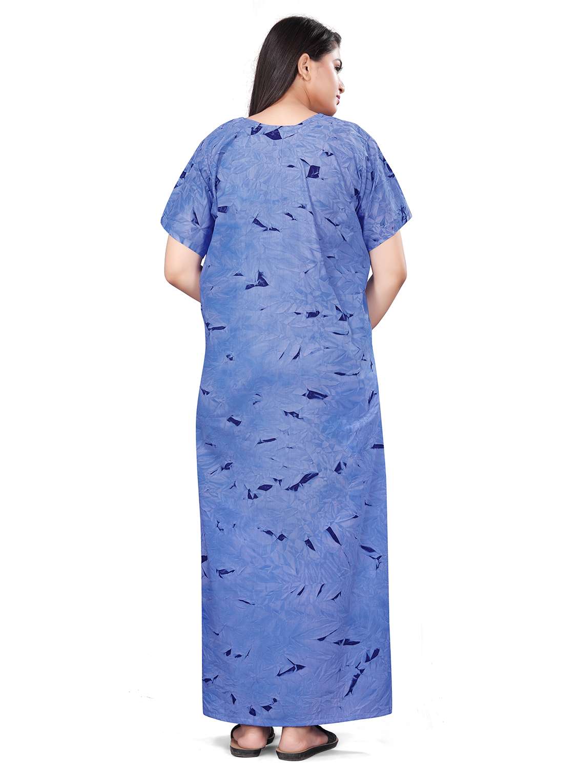 women neck embroidered printed nighty - 20223151 -  Standard Image - 2