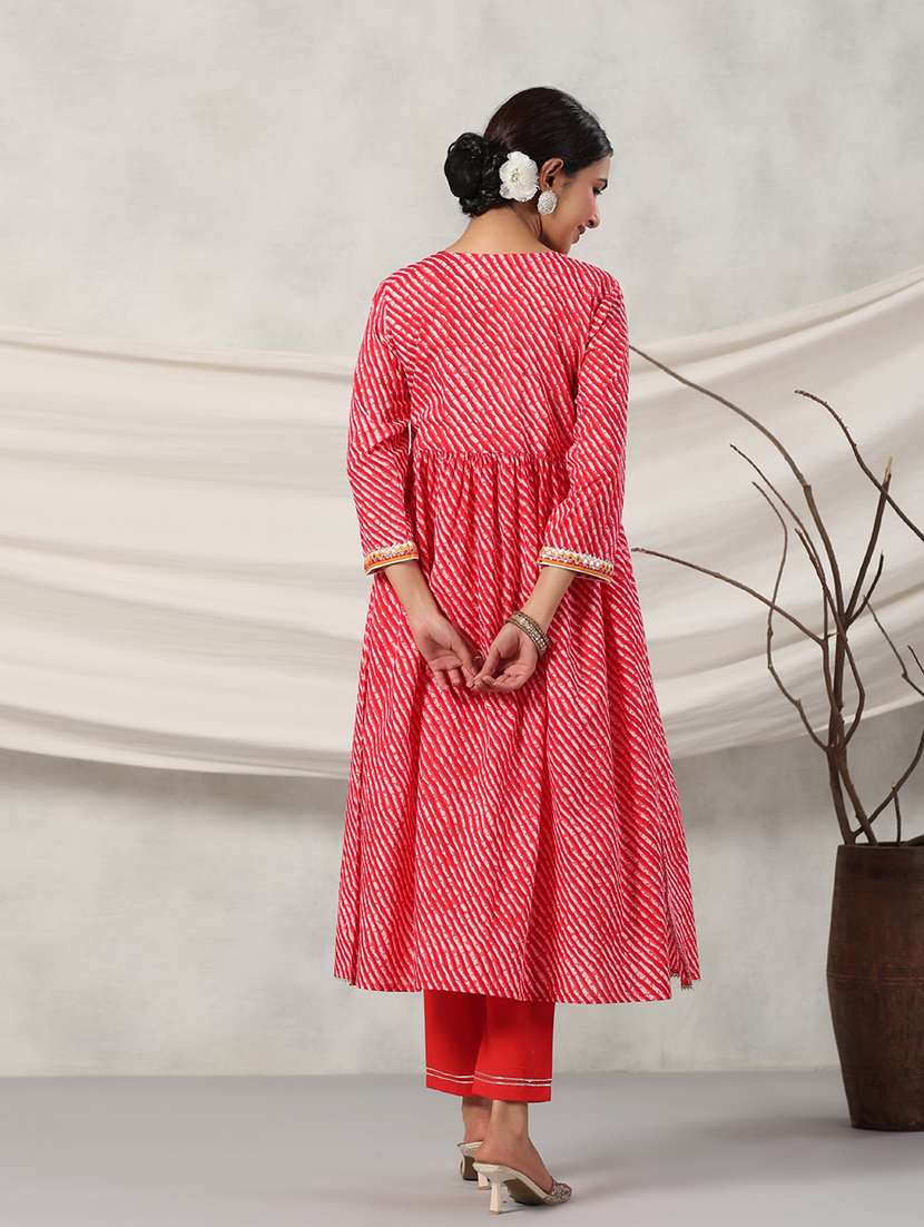 leheriya kurta and palazzo with mirror and gotta work - 20223743 - Standard Image - 2