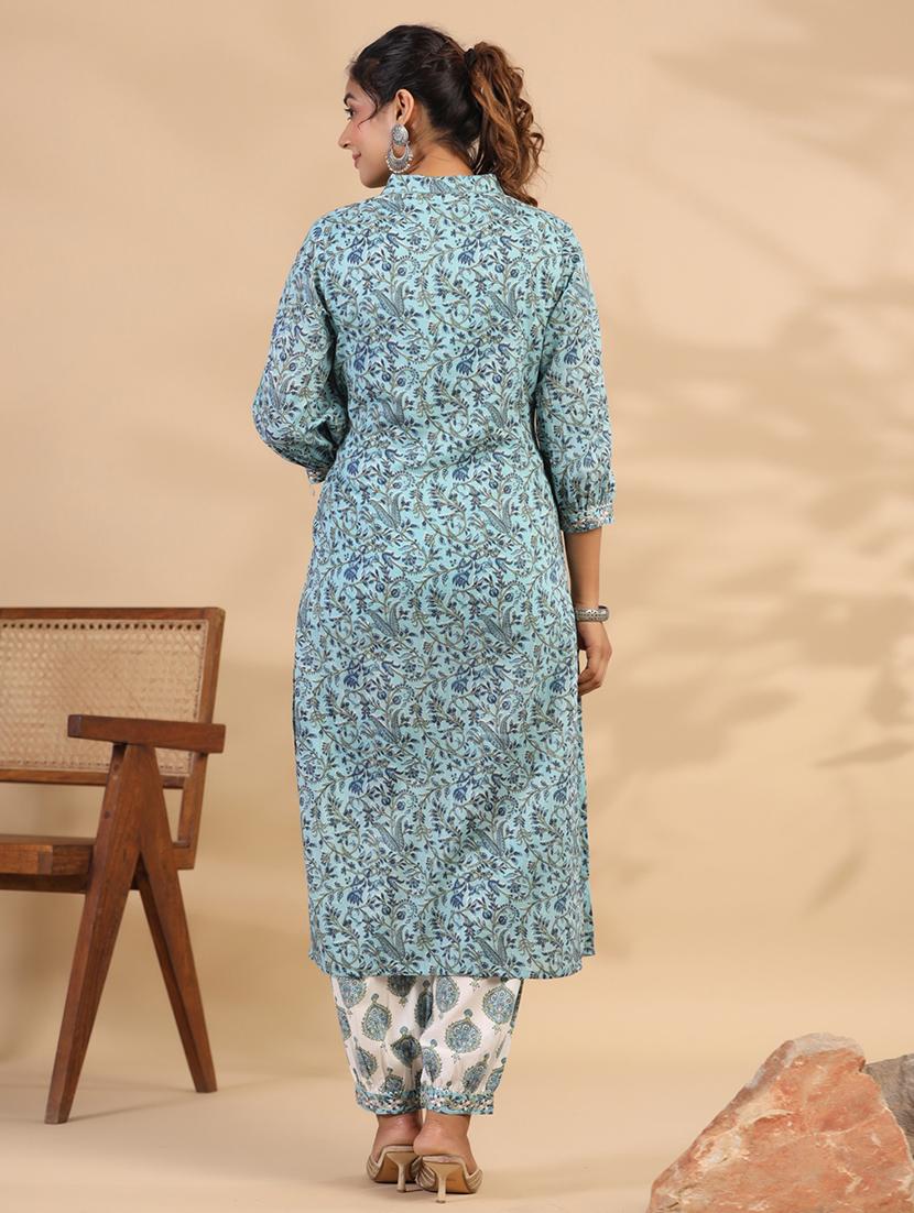 women light blue kurta salwar set - 20223749 - Standard Image - 2