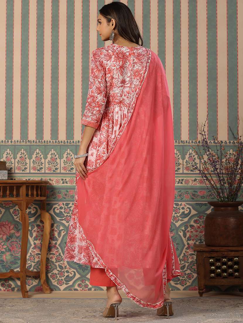 women three quarter sleeve kurta pant with dupatta set - 20223772 -  Standard Image - 2