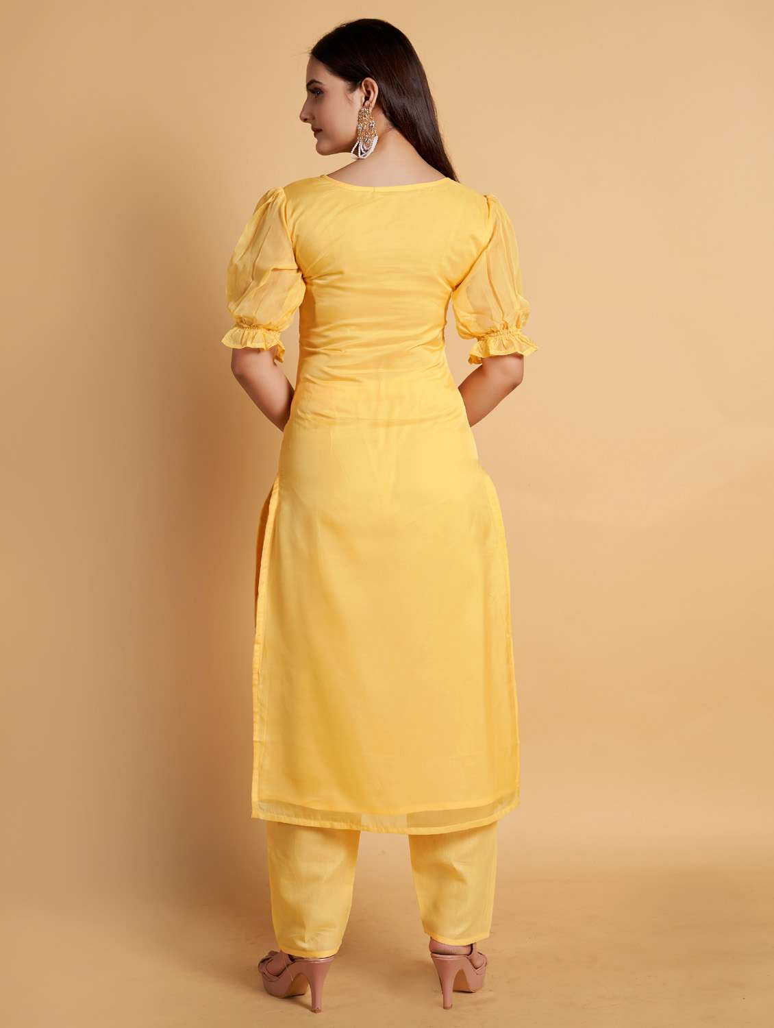 yellow kurta pant set  - 20223901 -  Standard Image - 2