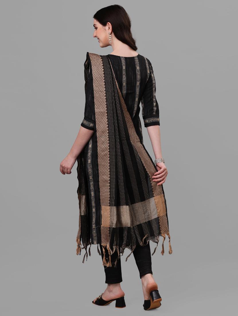women black kurt pant set with dupatta - 20223942 - Standard Image - 2