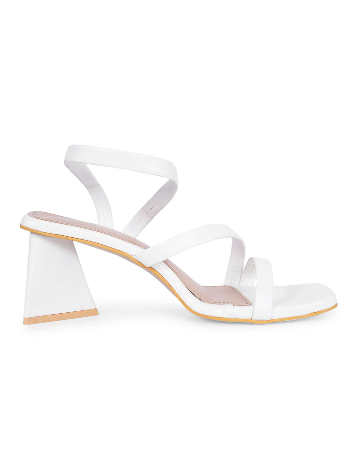 women white ankle strap heel sandal - 20225202 -  Standard Image - 2