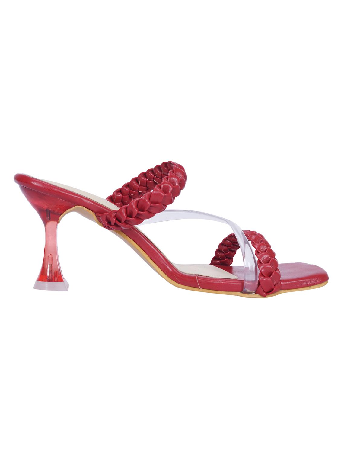 women maroon heels sandal - 20225205 - Standard Image - 2